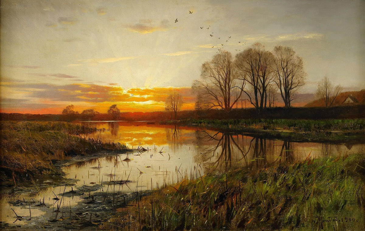 Tramonto sull'acqua - Mønsted, Peder Mørk