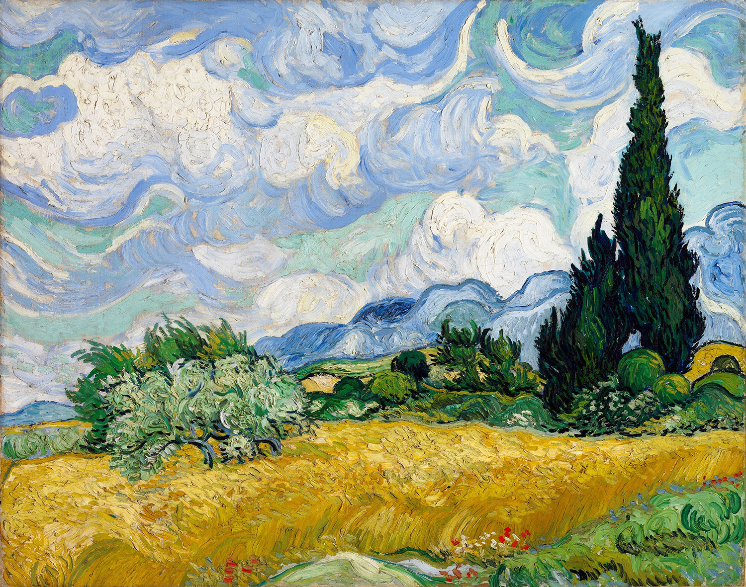 Campo di grano con cipressi - Van Gogh, Vincent