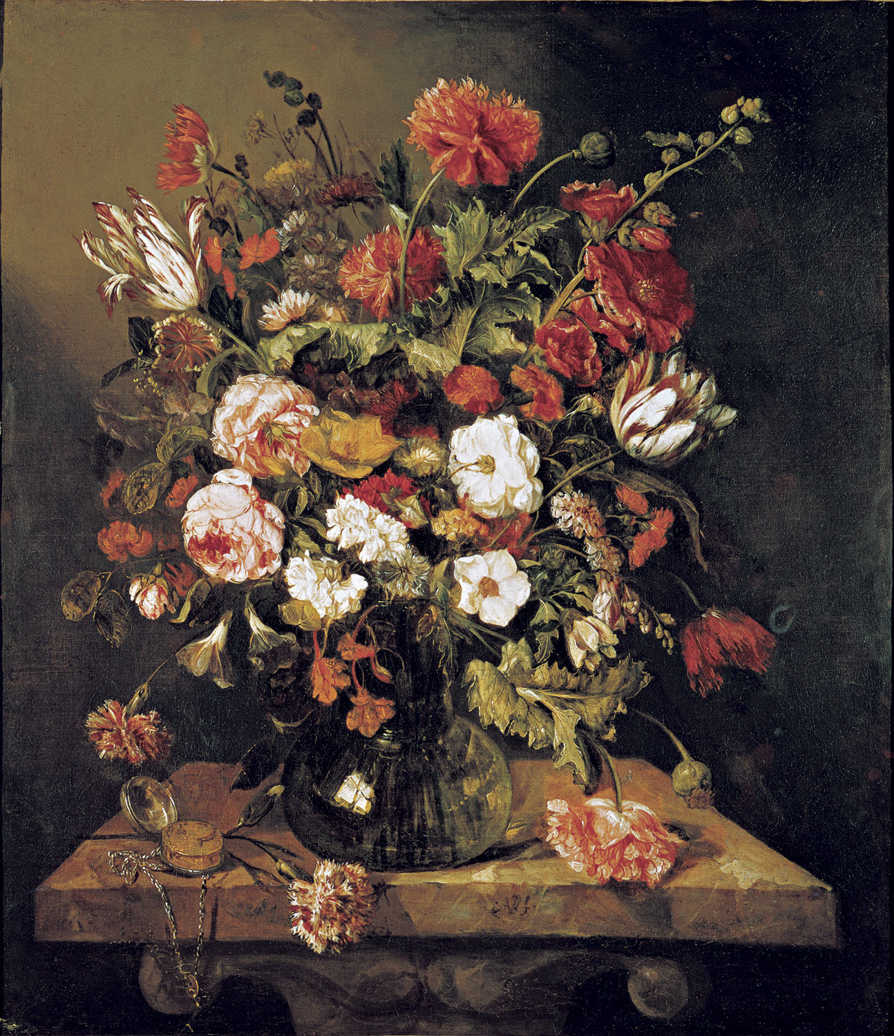 Natura morta con fiori e orologio - Van Beyeren, Abraham Hendriksz
