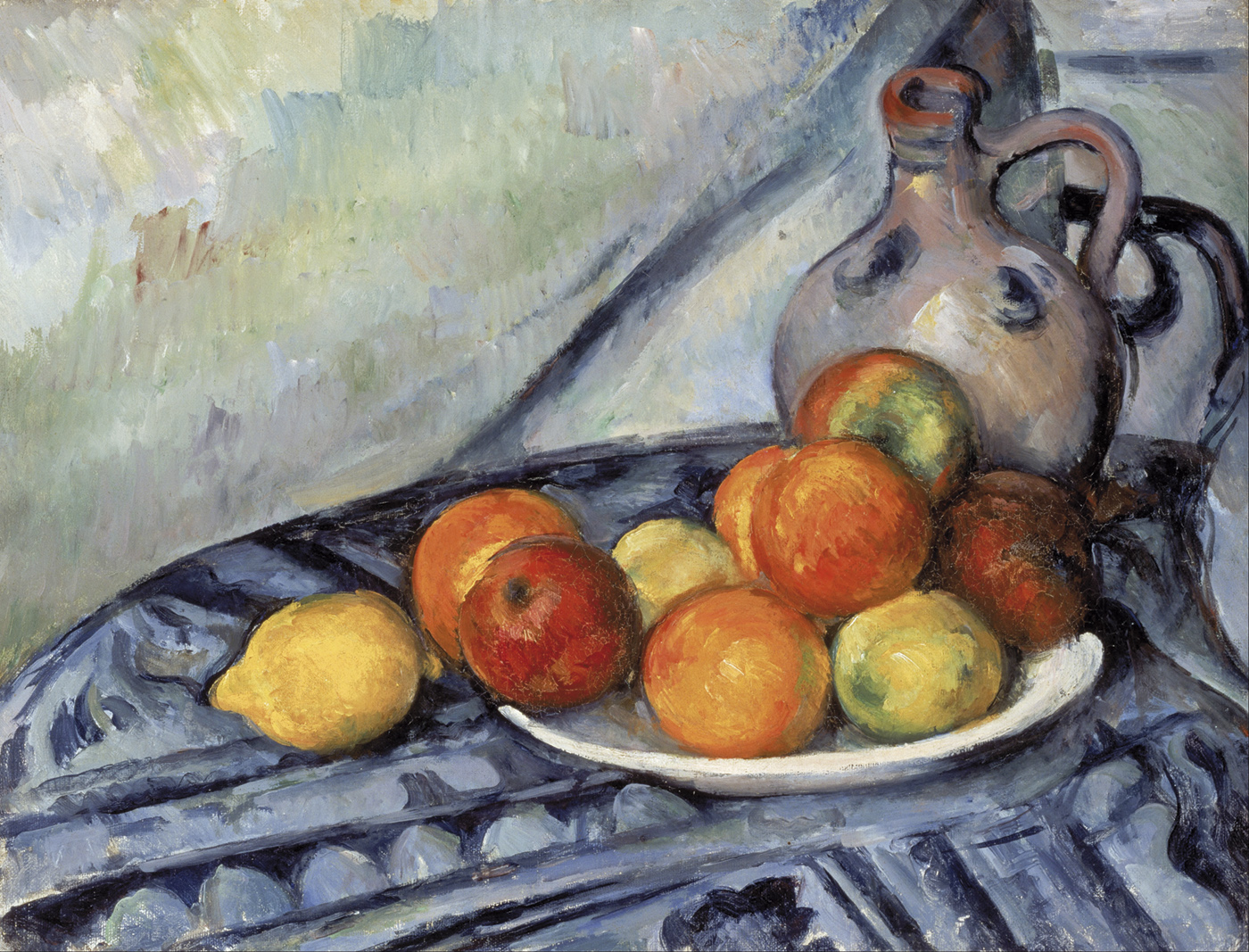 Natura morta con frutta e brocca - Cézanne, Paul