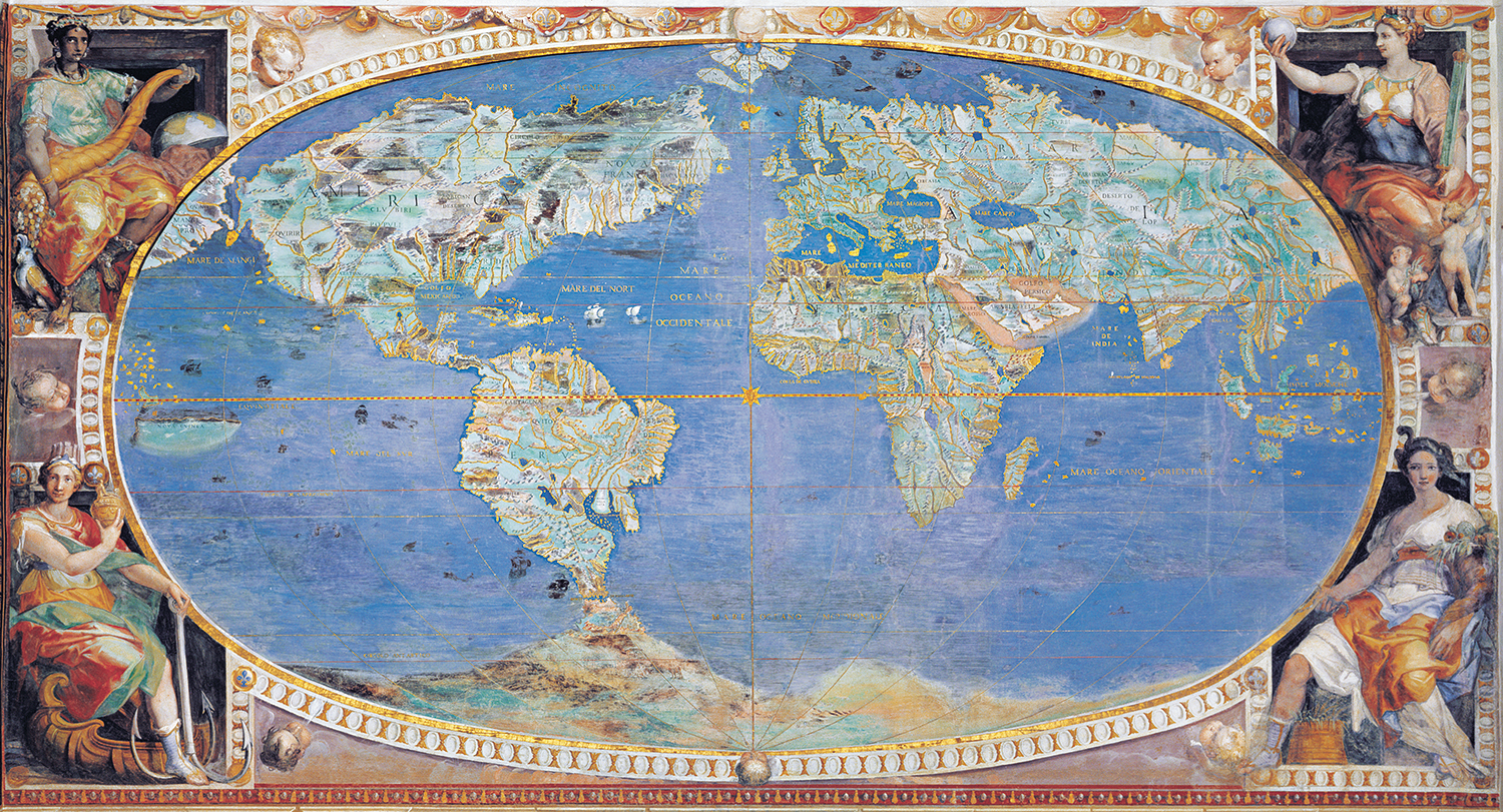 Parete della stanza del mappamondo - Da Varese, Giovanni Antonio