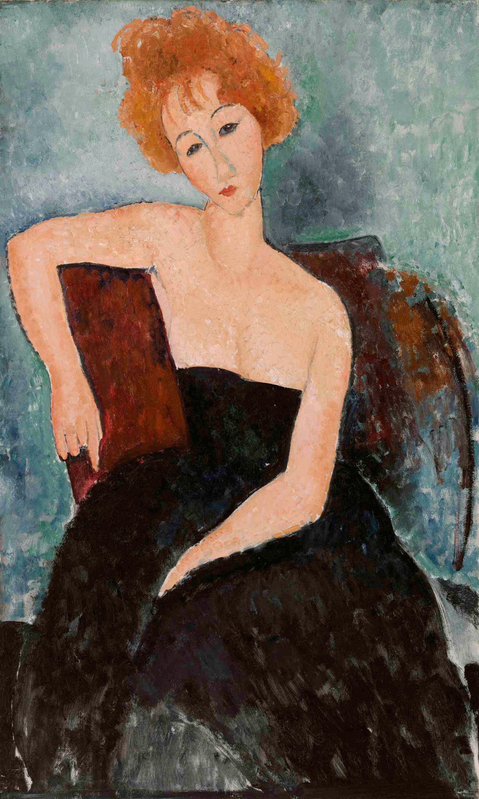 Ragazza coi capelli rossi in abito da sera - Modigliani, Amedeo