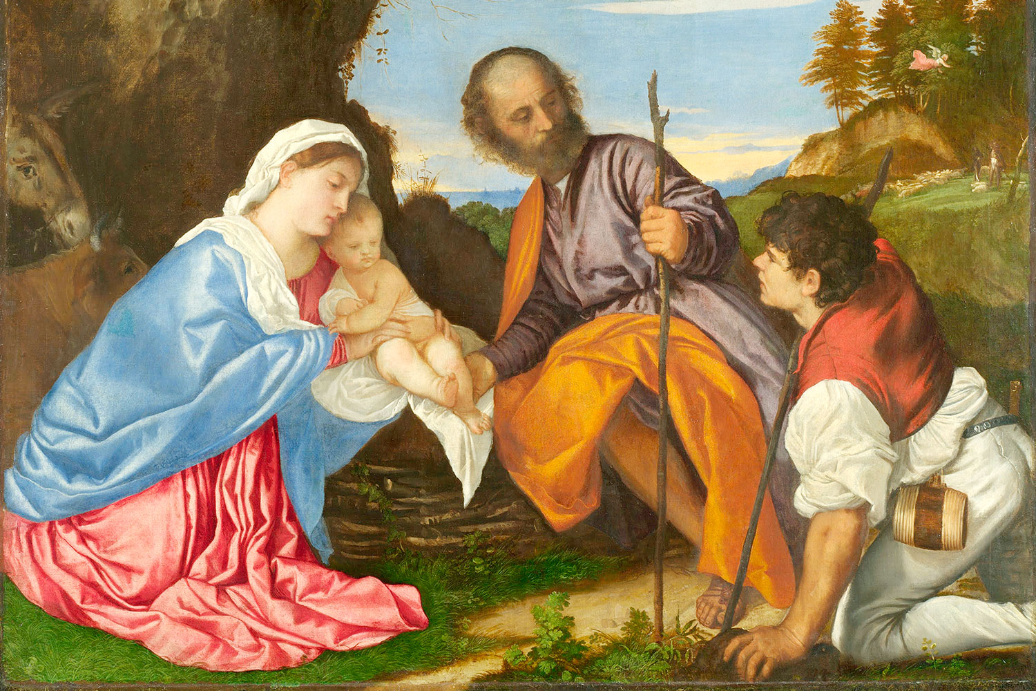 Sacra Famiglia con un pastore - Tiziano Vecellio