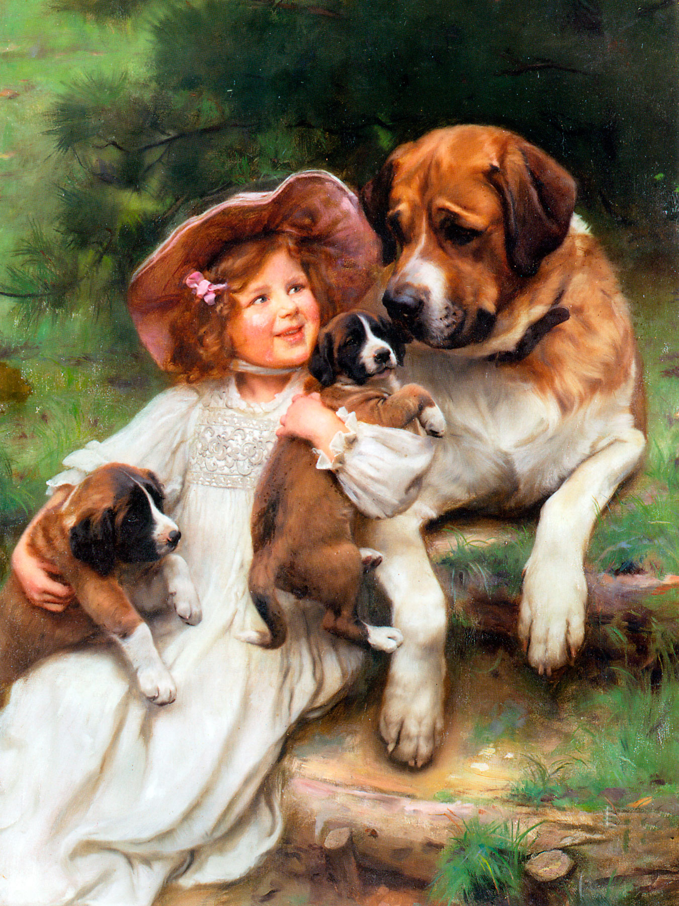 Madre coi cuccioli - Elsley, Arthur John