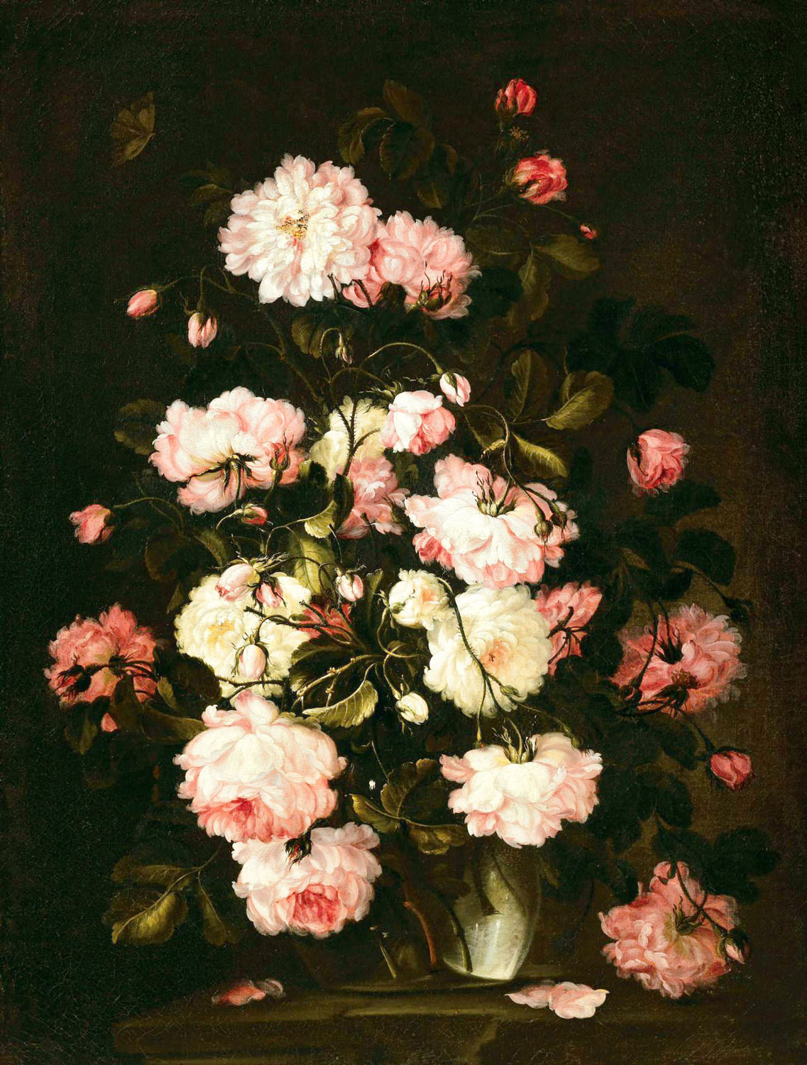 Natura morta con vaso di rose - Adeodato Zuccati
